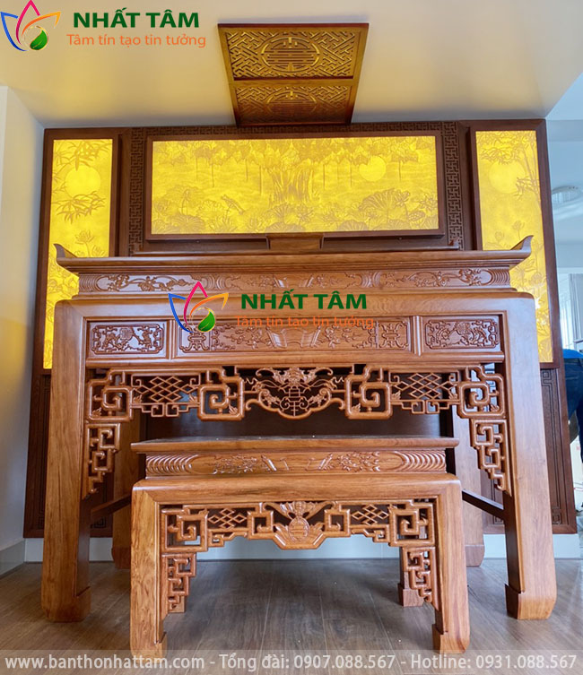 bàn thờ gỗ Hương hiện đại
