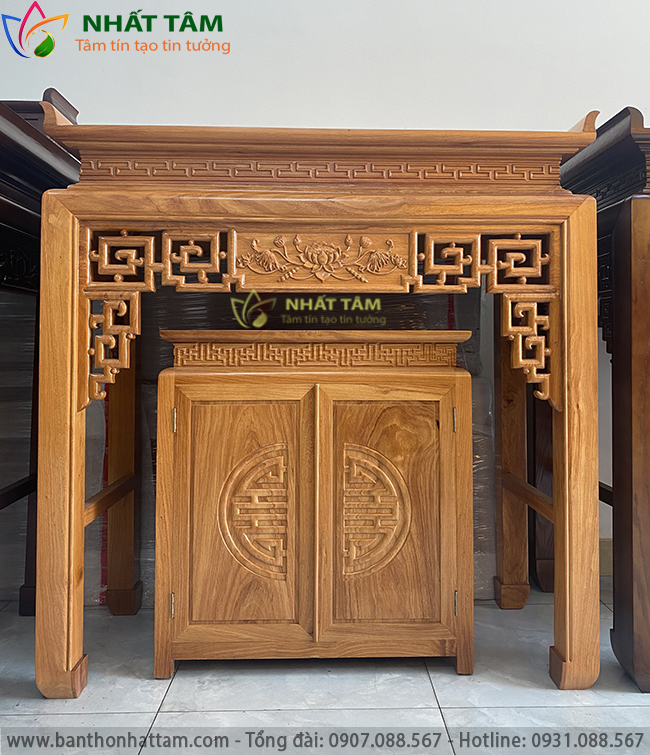 bàn thờ hiện đại gỗ gõ đỏ