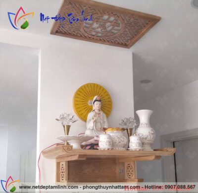 Mẫu bàn thờ Phật treo tường đẹp, bán chạy, sản phẩm của Bàn Thờ Phong Thủy Nhất Tâm