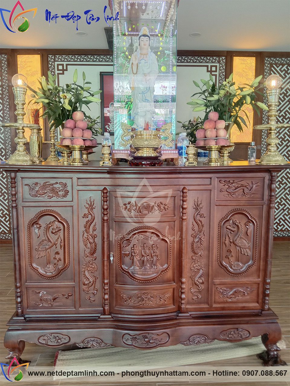 Tủ thờ Phật tại gia phải trang nghiêm và thanh tịnh