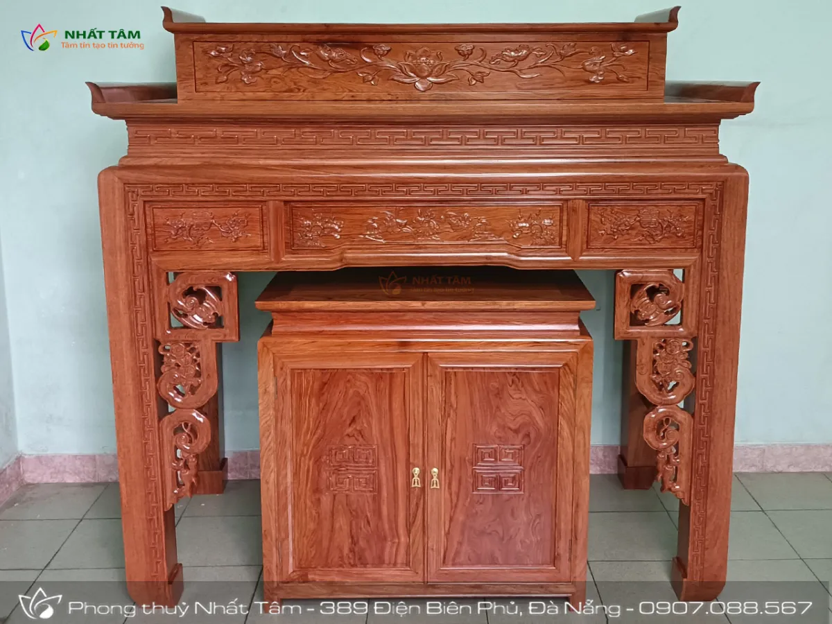 bàn thờ chung cư gỗ Hương