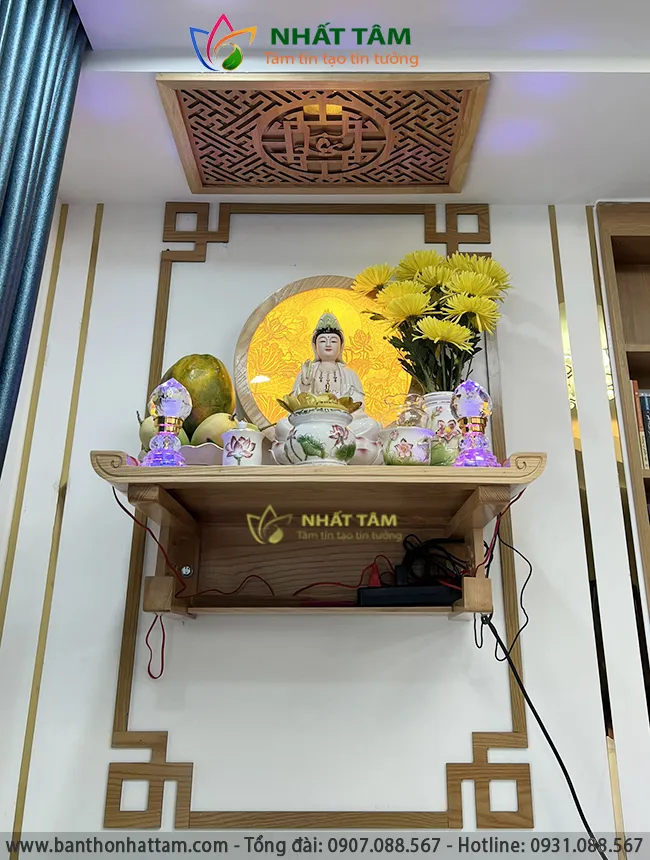 bàn thờ phật treo tường chung cư