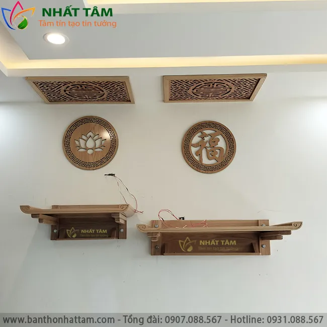 bàn thờ treo tường 2 tầng hiện đại