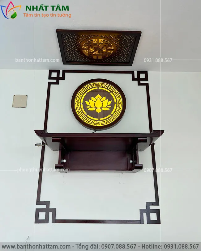 Mẫu bàn thờ phật treo tường đẹp đơn giản