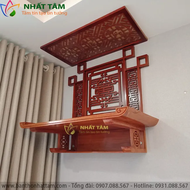 Bàn thờ treo tường hiện đại gỗ Hương 