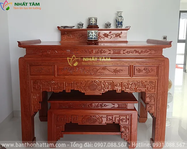 bàn thờ gia tiên hiện đại gỗ Sồi