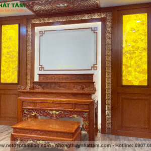 Mẫu bàn thờ gia tiên 3 cấp gỗ Hương