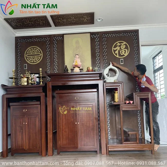 phòng thờ phật và gia tiên đẹp hiện đại