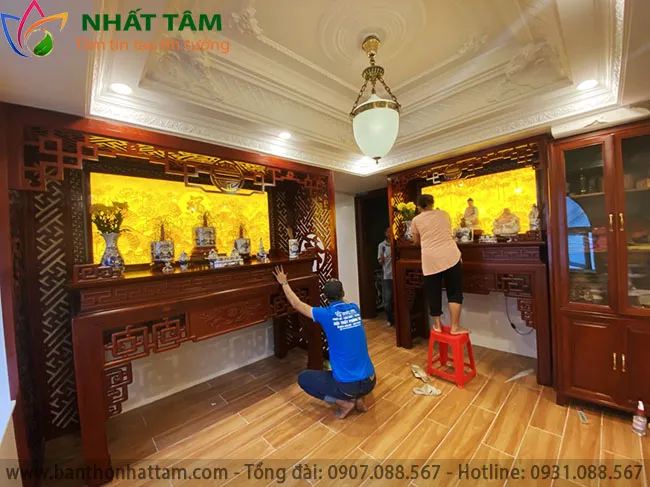 Phòng thờ phật và gia tiên đẹp