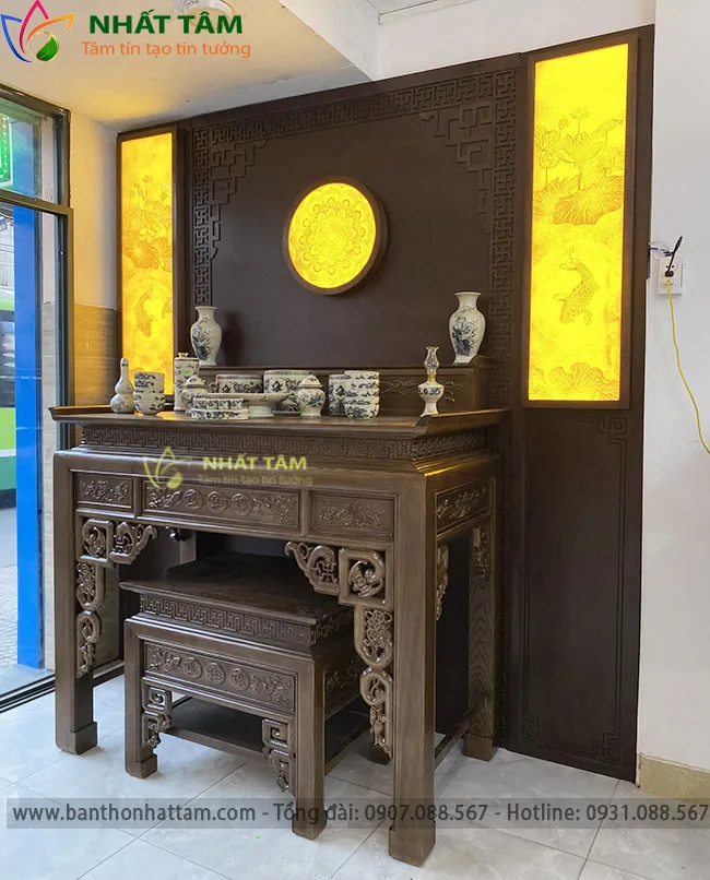 mẫu bàn thờ đứng 2 tầng hiện đại