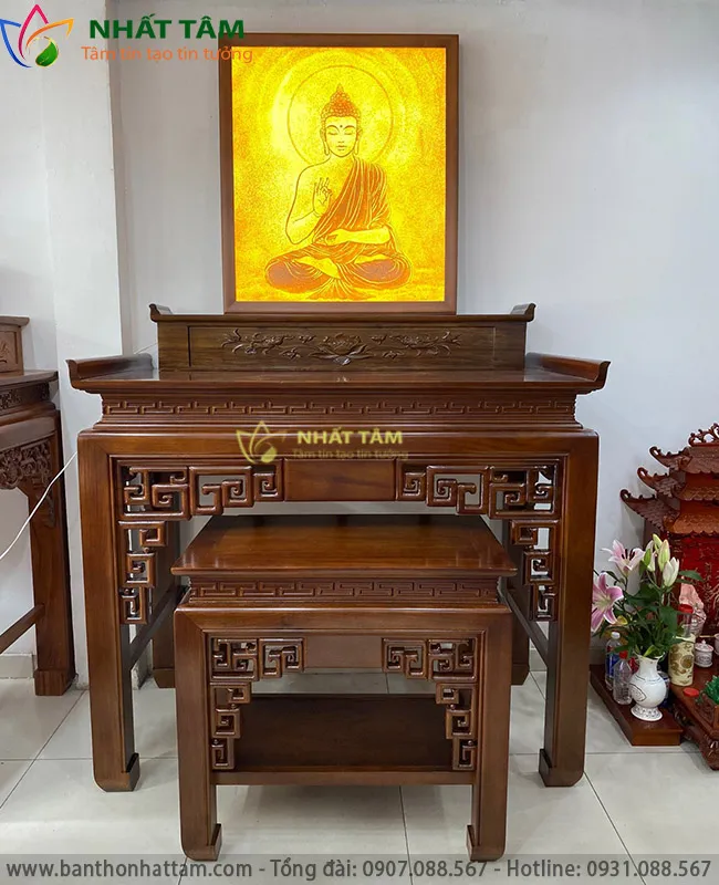 bàn thờ hiện đại gỗ hương