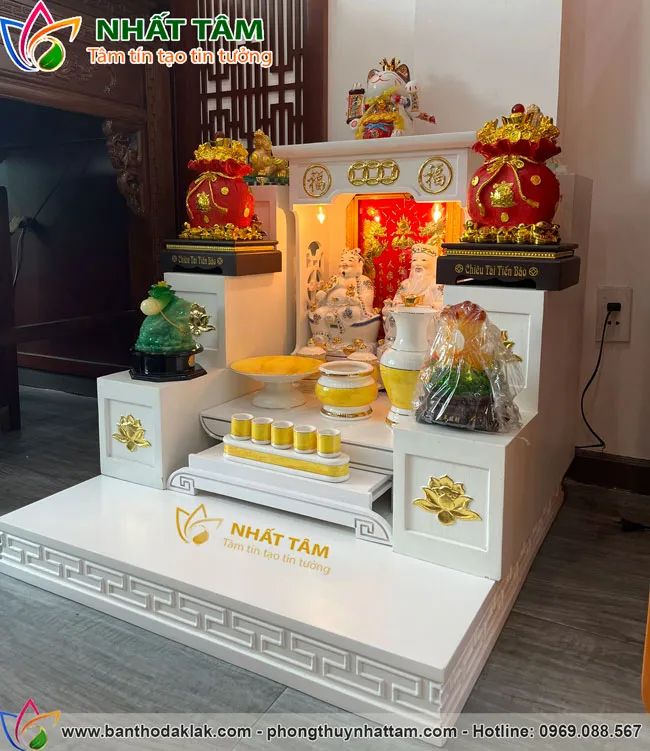 Combo bàn thờ thần tài màu trắng