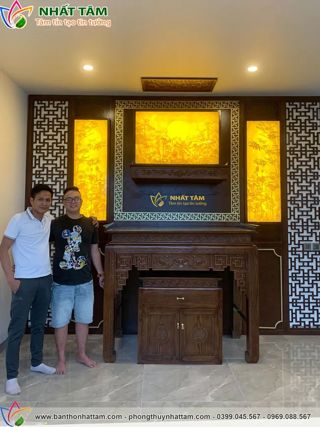 bàn thờ treo tường kết hợp bàn thờ đứng
